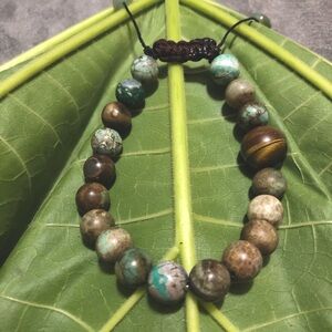 Natural agate and tigers eye Chambala bracelet for men/women. Handcrafted by me.